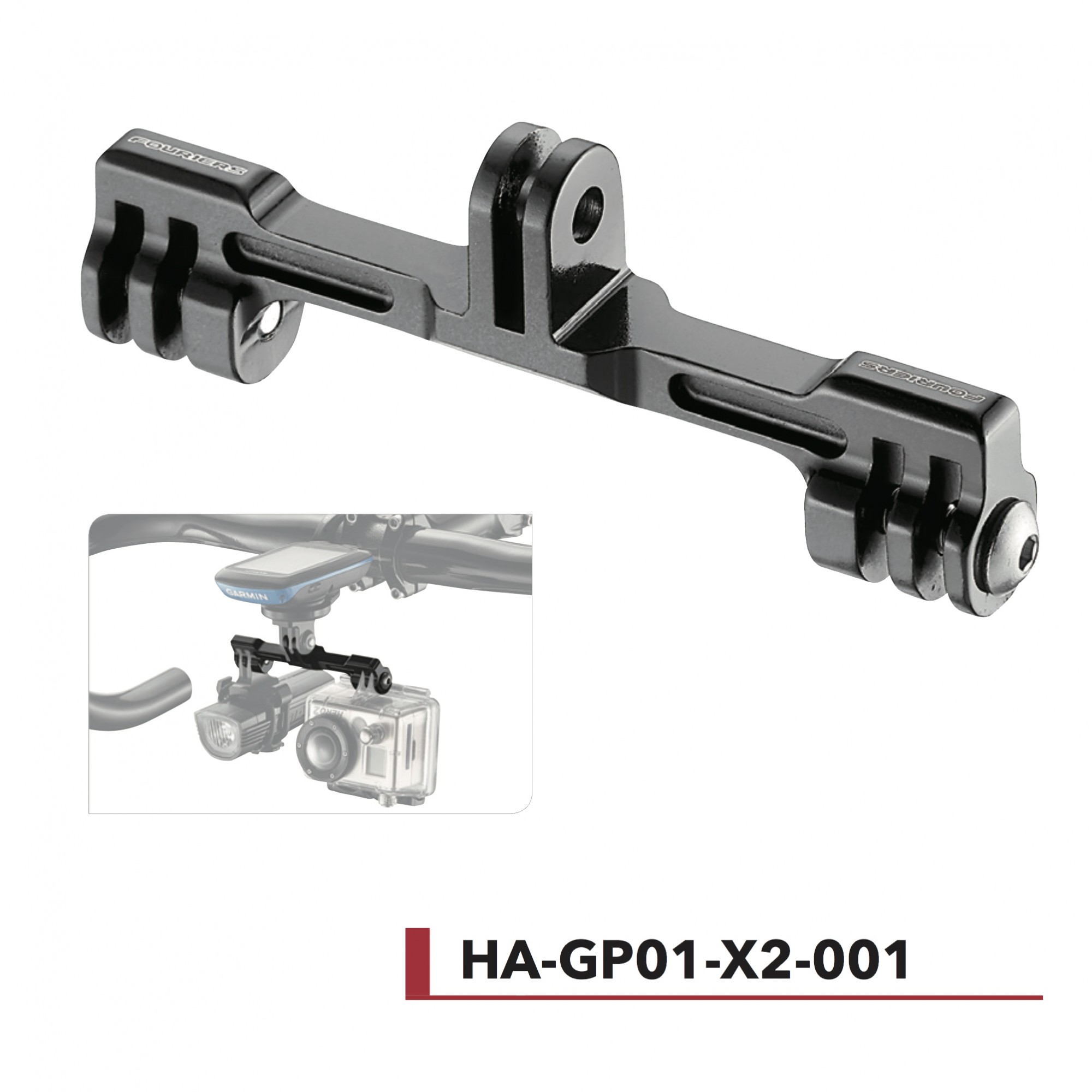 Support double Gopro® Fouriers HA-GP01-X2-001