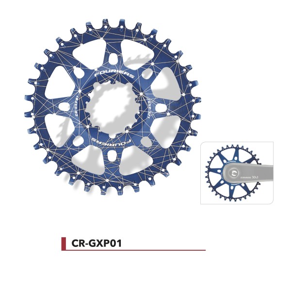 Plateau bleu pour Sram XX1-X0-X9 et pédalier GXP - Fouriers CR-GXP01
