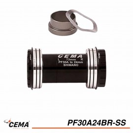 Boitier de pédalier CEMA PF30A24B-SS Inox 46mm asymetrique pour SRAM GXP